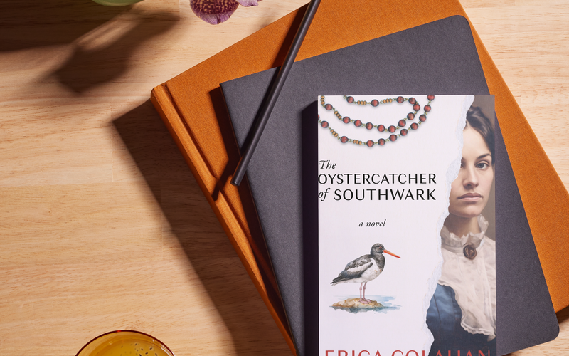 The Oystercatcher of Southwark novel in a stack of books
